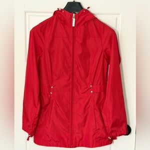 Jones New York Bright Red Hooded Jacket